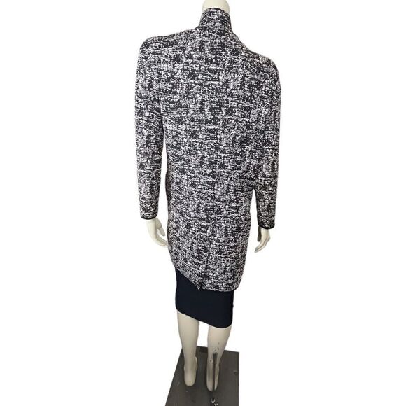 NWOT Philosophy Black/Cream Long Open Front Jacket with Notched Collar Size S - Picture 4 of 9